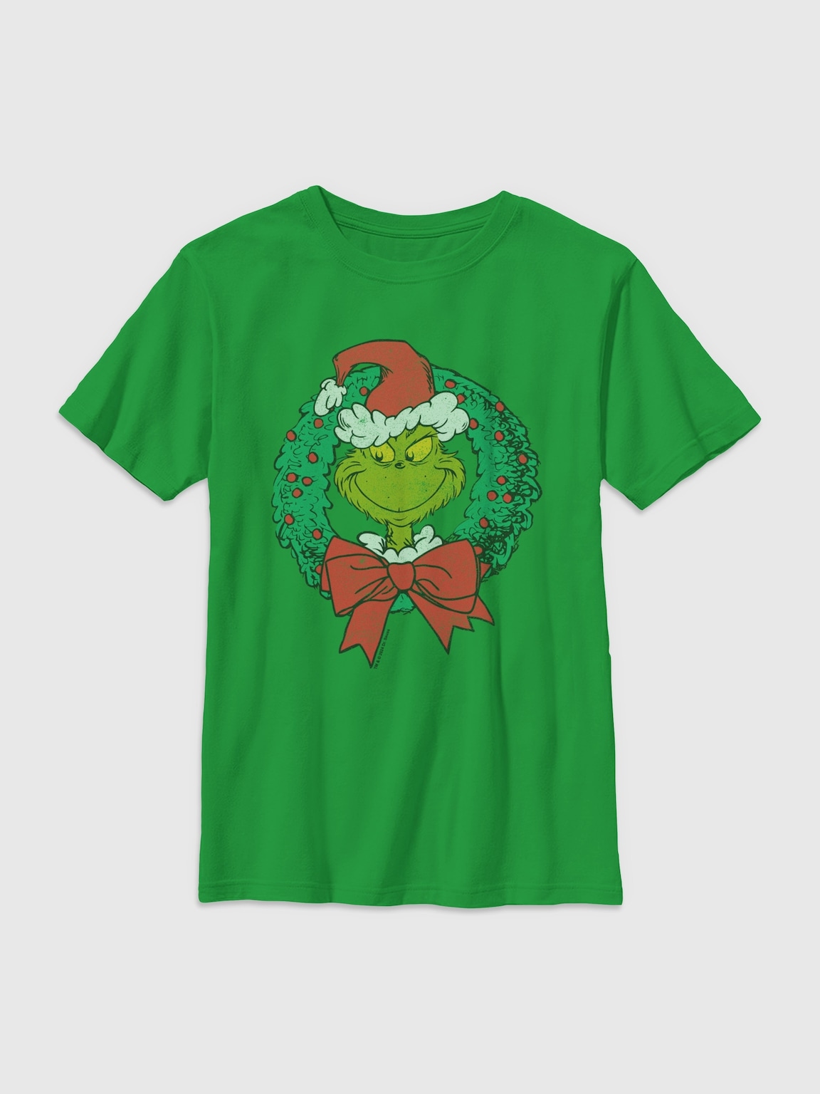Kids The Grinch Wreath Graphic T-Shirt
