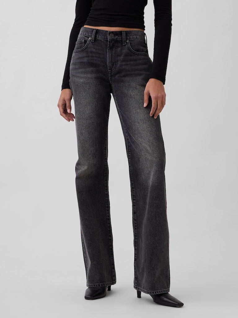 Mid Rise Relaxed Flare Jeans