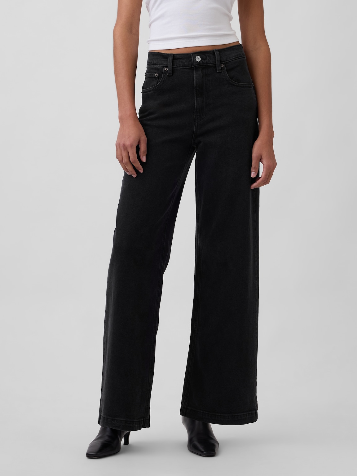 High Rise Stride Wide-Leg Jeans