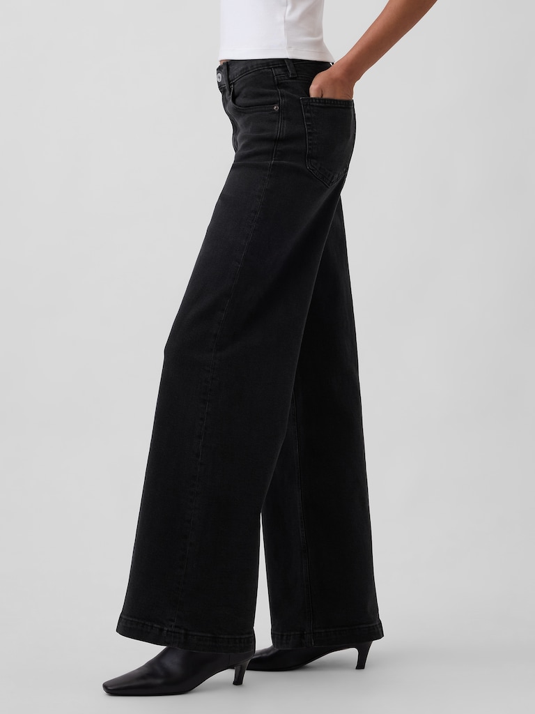 High Rise Stride Wide-Leg Jeans