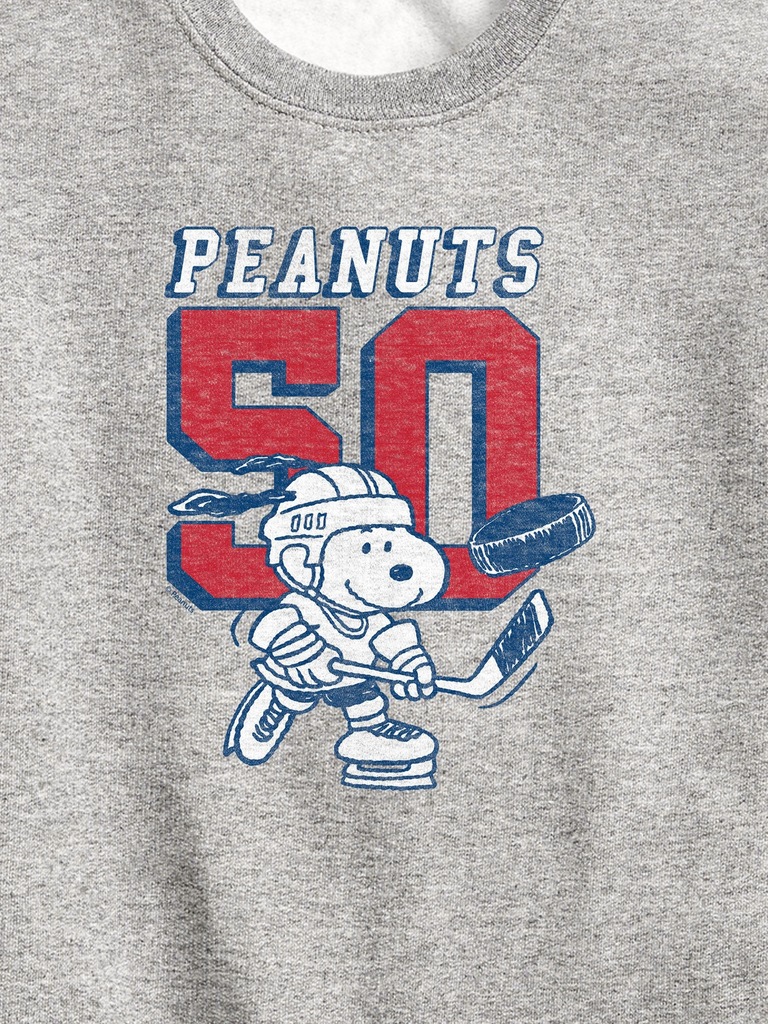 Kids Peanuts Snoopy Hockey Crewneck Fleece Sweatshirt