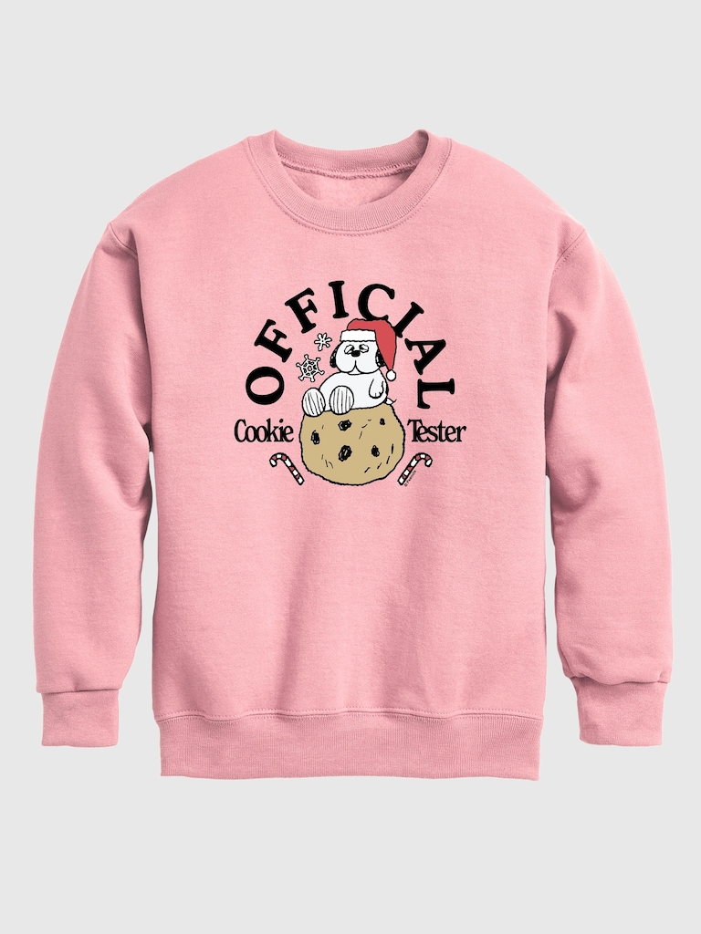 Toddler Peanuts Official Cookie Tester Snoopys Brother Olaf Crewneck Fleece Sweatshirt