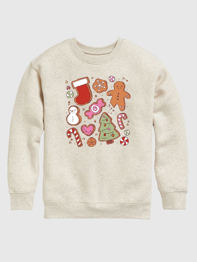 Toddler Kawaii Christmas Treats Crewneck Fleece Sweatshirt