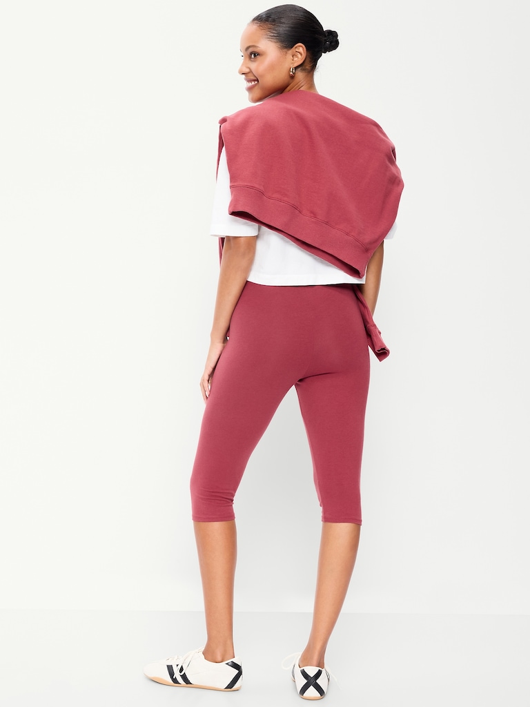 High-Waisted Fashion Layering Capri Legging