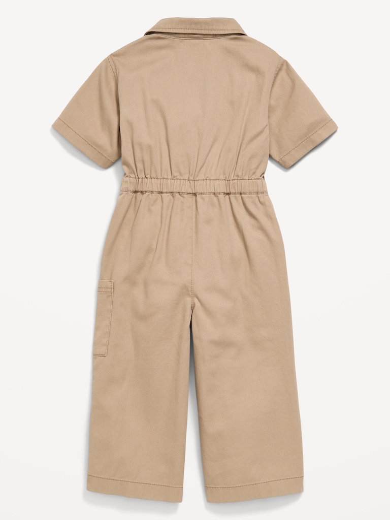 Short-Sleeve Utility Jumpsuit for Toddler Girls