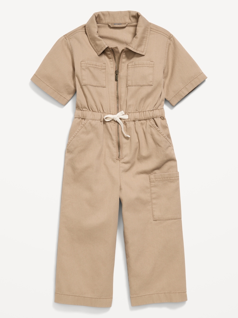 Short-Sleeve Utility Jumpsuit for Toddler Girls