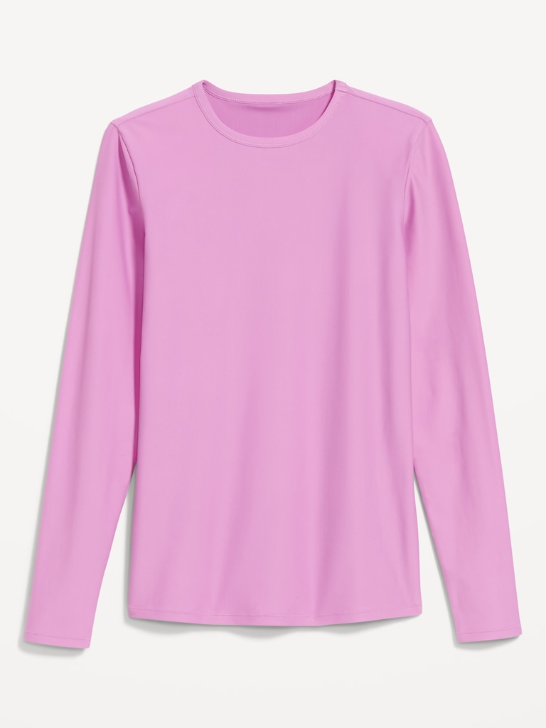 Long-Sleeve Matte Rashguard Swim Top