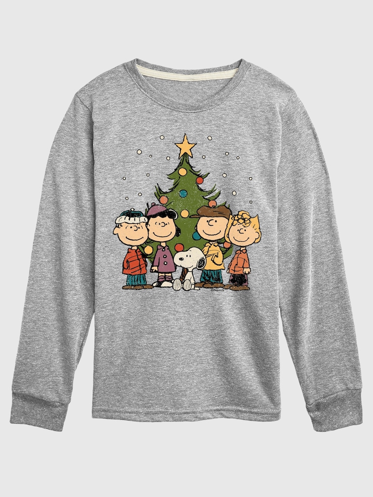 Toddler Peanuts Snoopy and Friends Christmas Tree Long Sleeve Graphic Tee