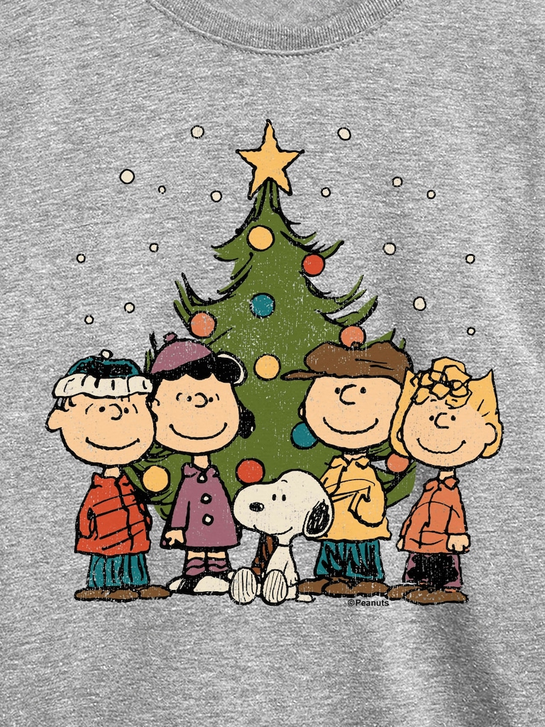 Toddler Peanuts Snoopy and Friends Christmas Tree Long Sleeve Graphic Tee