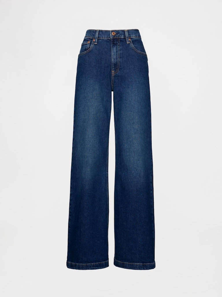 High Rise Stride Wide-Leg Jeans