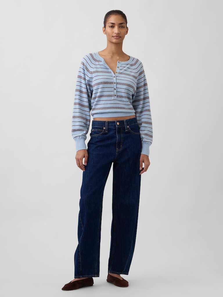 CashSoft Henley Sweater