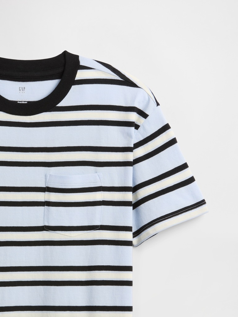 Kids Everyday Soft Stripe Pocket T-Shirt