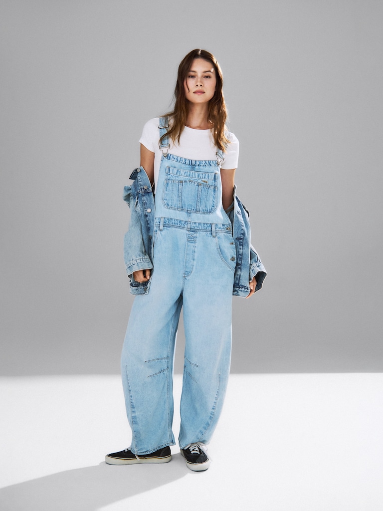 UltraSoft Denim Horseshoe Overalls