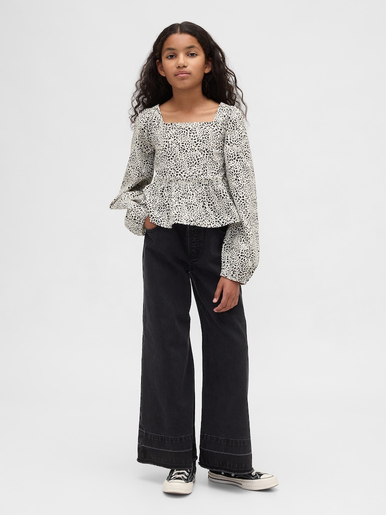 Kids Poplin Peplum Top