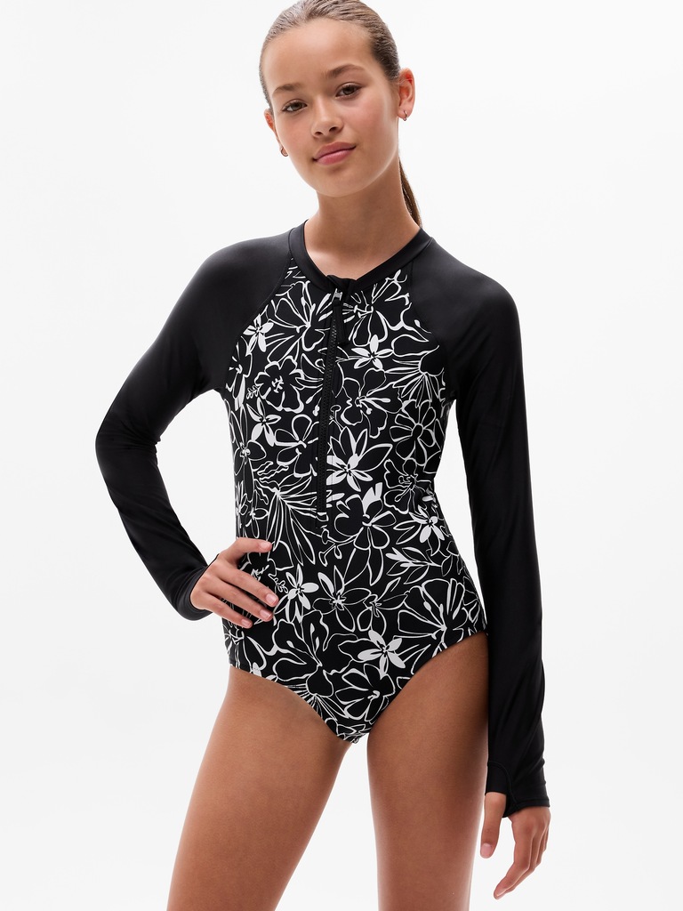 Athleta Girl Rashguard One Piece Swimsuit