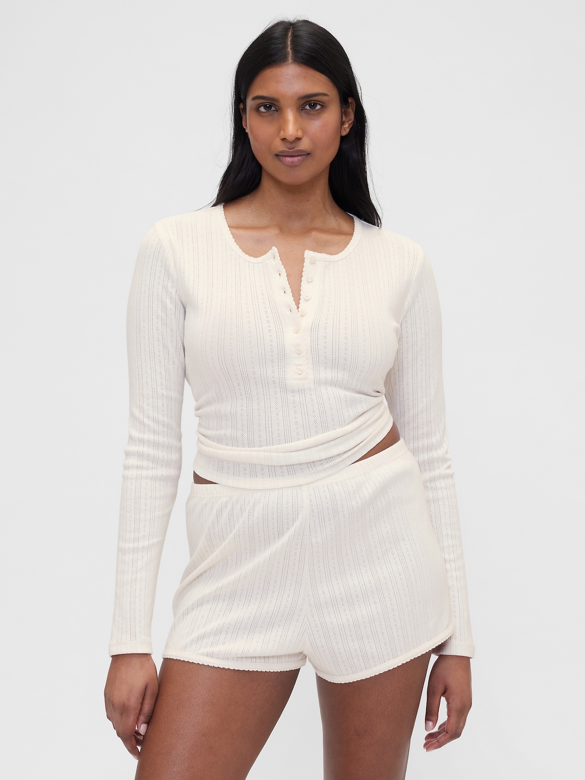 Gap × Summer Fridays Pointelle Henley PJ Top