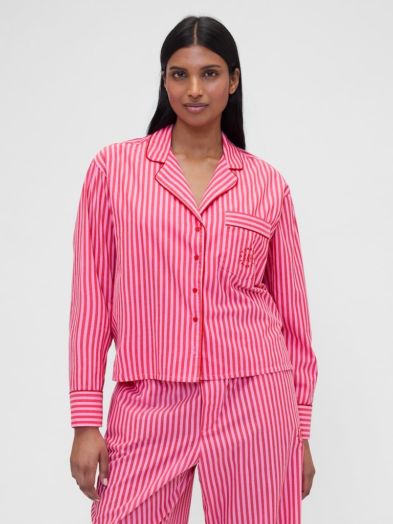 Gap × Summer Fridays Relaxed Poplin Stripe PJ Shirt