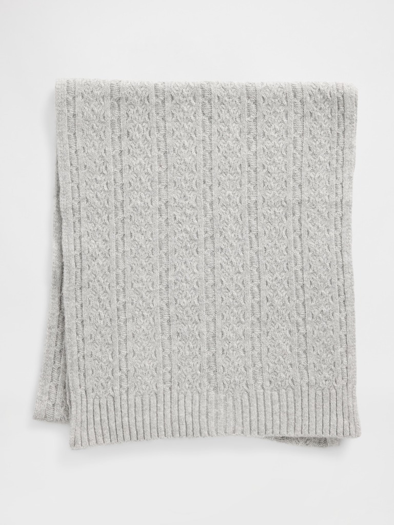 CashSoft Cable-Knit Scarf