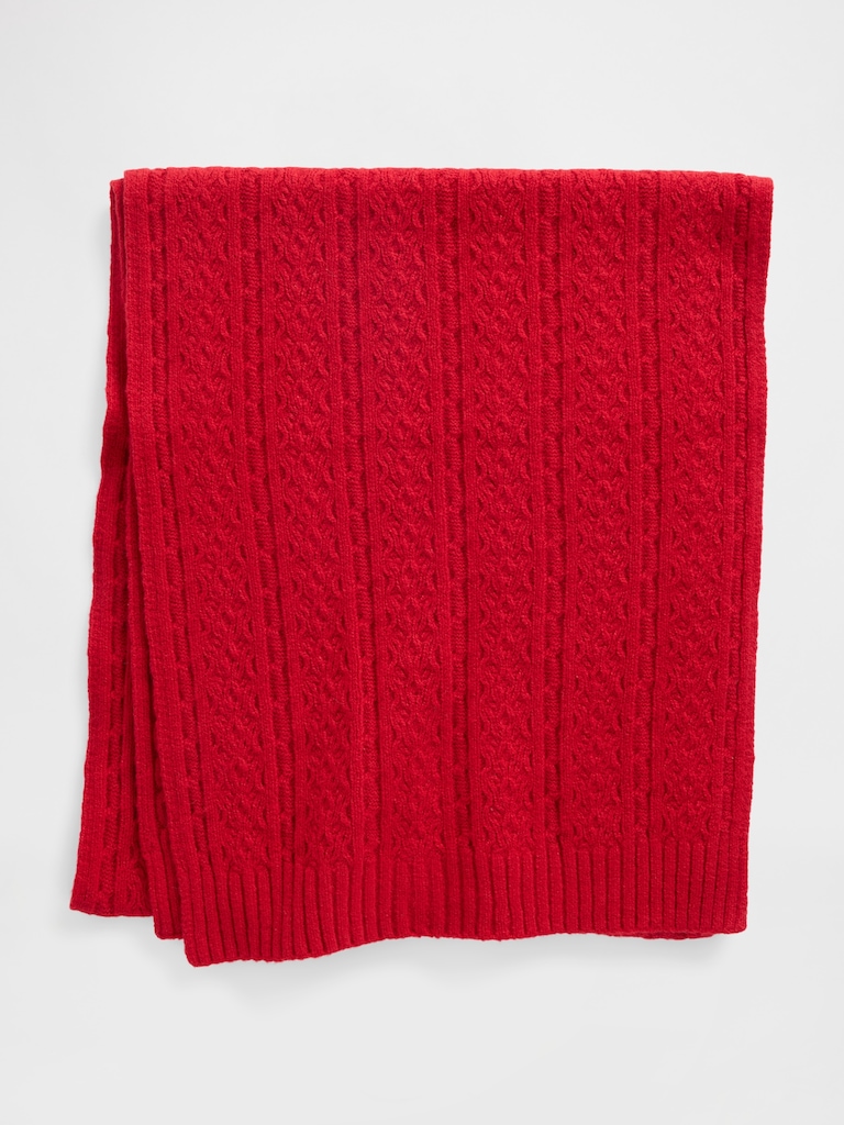 CashSoft Cable-Knit Scarf