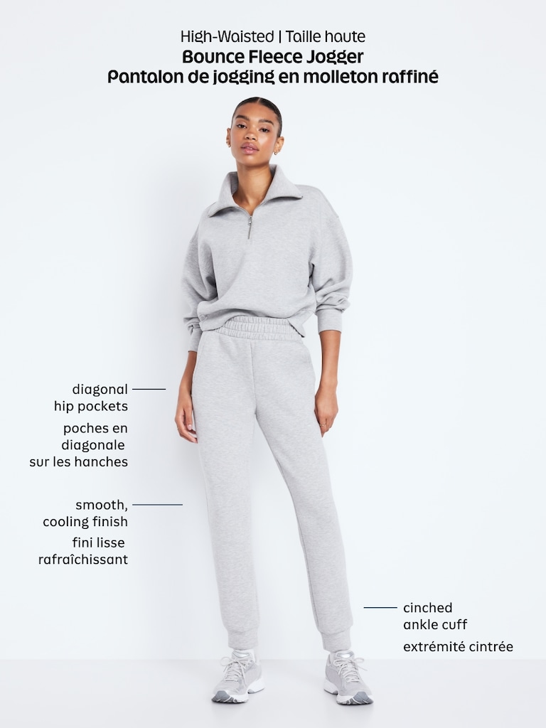 High-Waisted Bounce Fleece Jogger Sweatpants