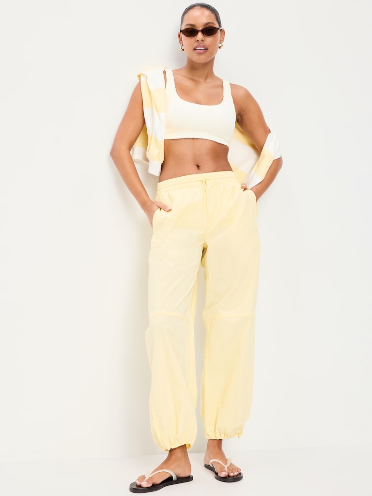 Ribbed Scoop-Neck Swim Top