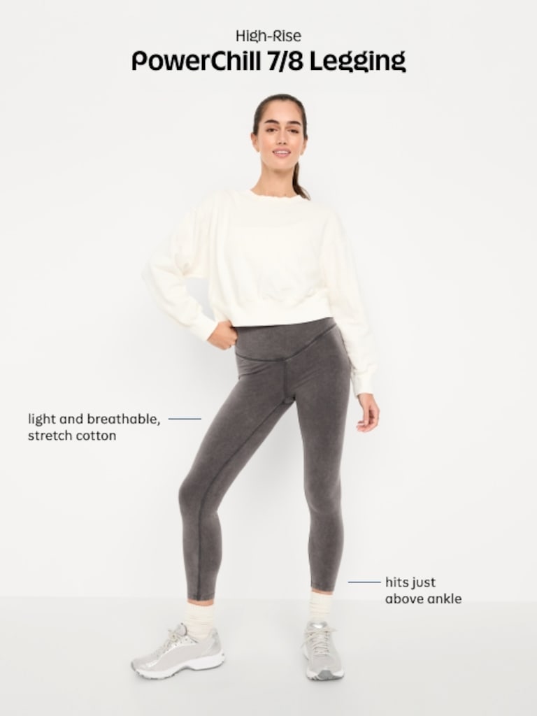 High-Waisted PowerChill 7/8 Cotton Leggings