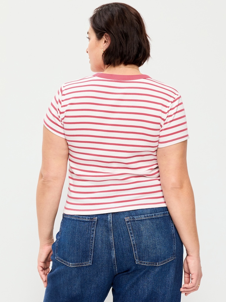 Snug Crew-Neck Ribbed T-Shirt