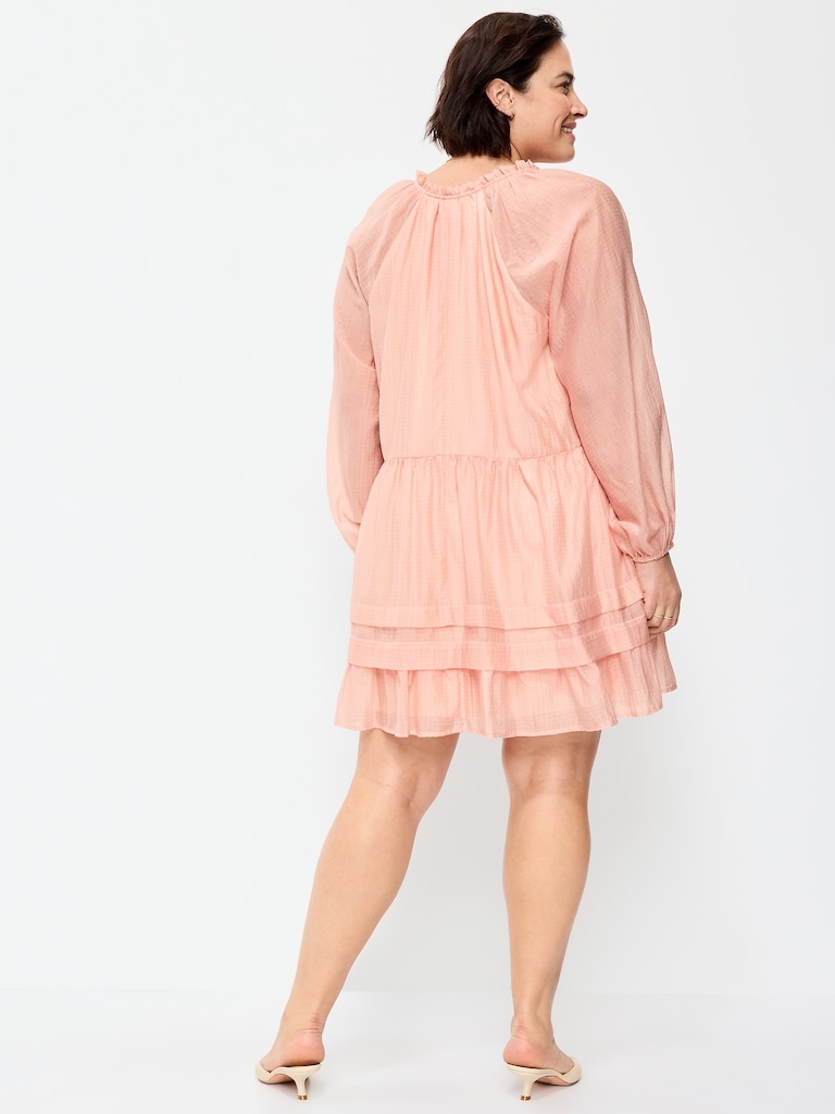 Long-Sleeve Swing Mini Dress