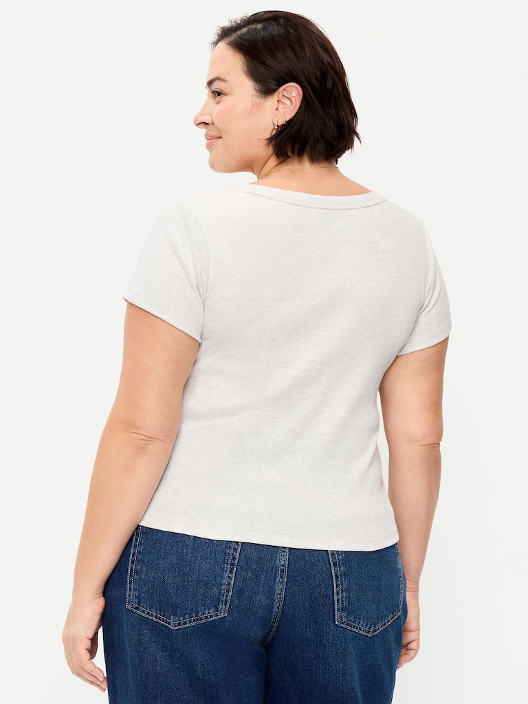 Snug V-Neck Crop T-Shirt