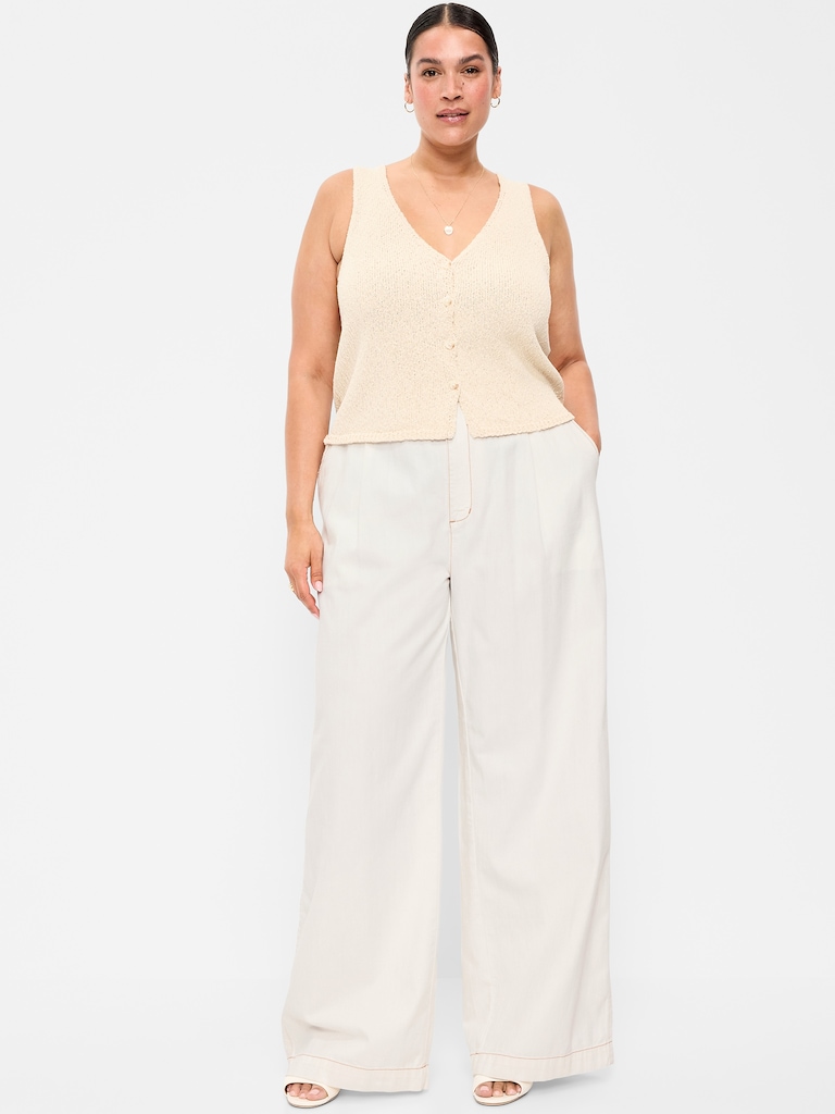 High-Waisted Taylor Trouser Wide-Leg Pants