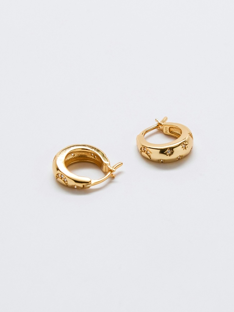 Admiral Row Moon And Star Gold Hoop Earrings