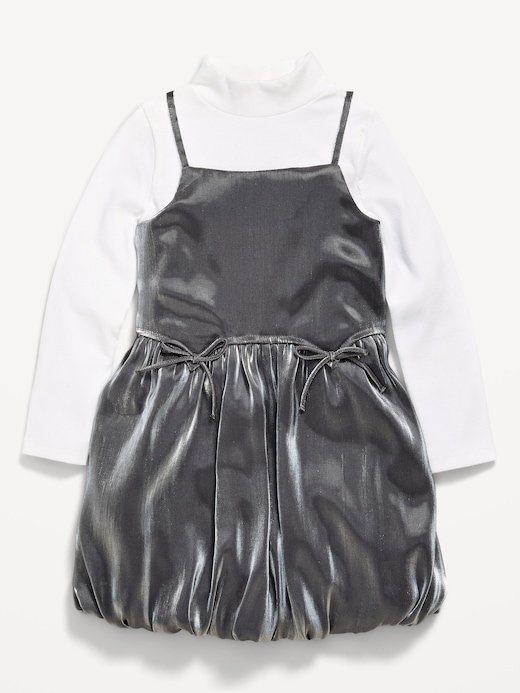 Mock Mock-Neck Top and Satin Bubble Dress Set for Toddler Girls on clearance at Old Navy — 73% off