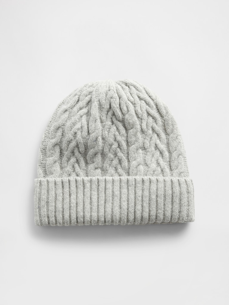 CashSoft Cable-Knit Beanie