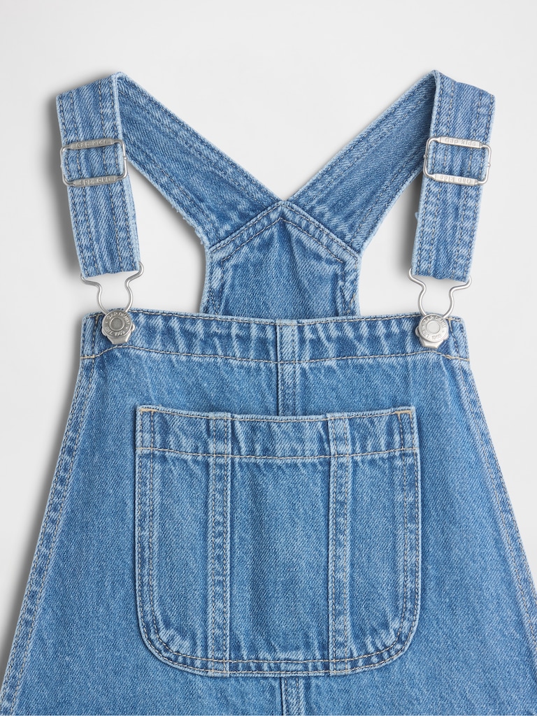 Kids Relaxed Wide-Leg Denim Overalls