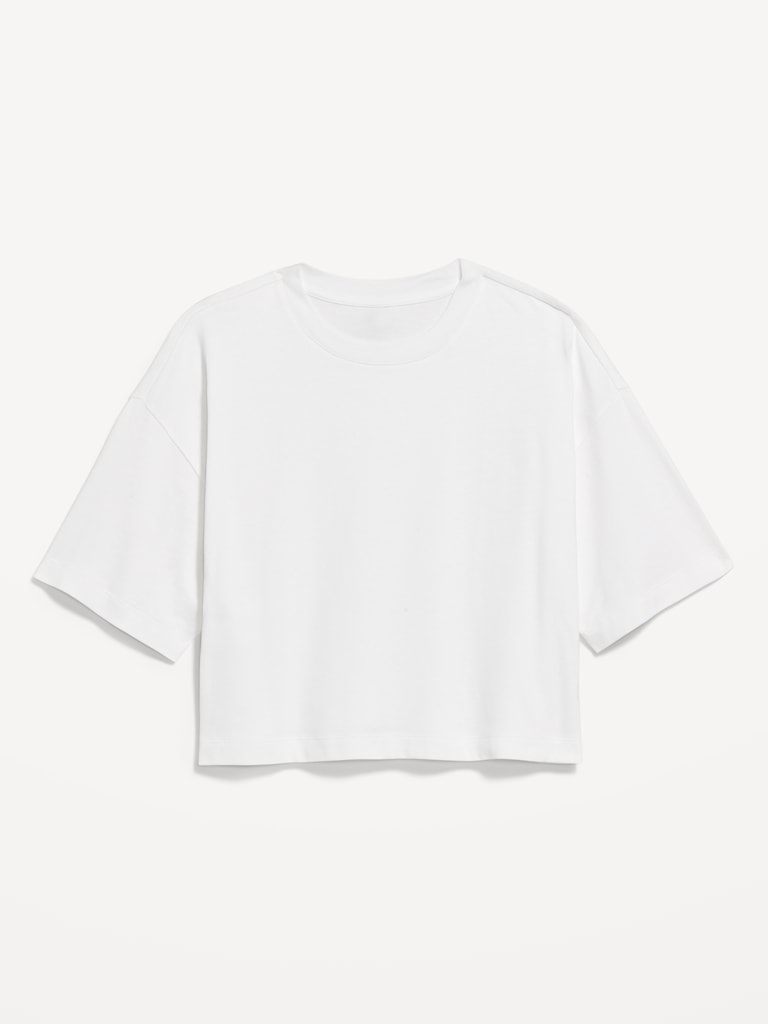 Vintage Crew-Neck Oversized Crop T-Shirt