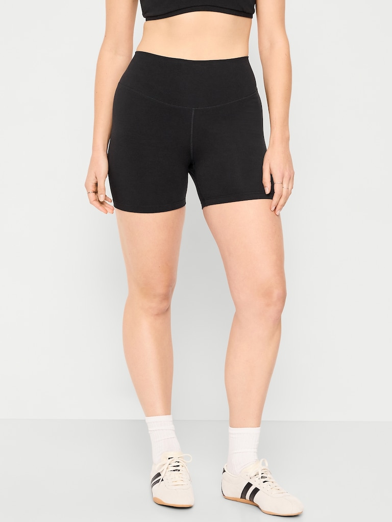 High-Waisted PowerChill Biker Shorts -- 5-inch inseam