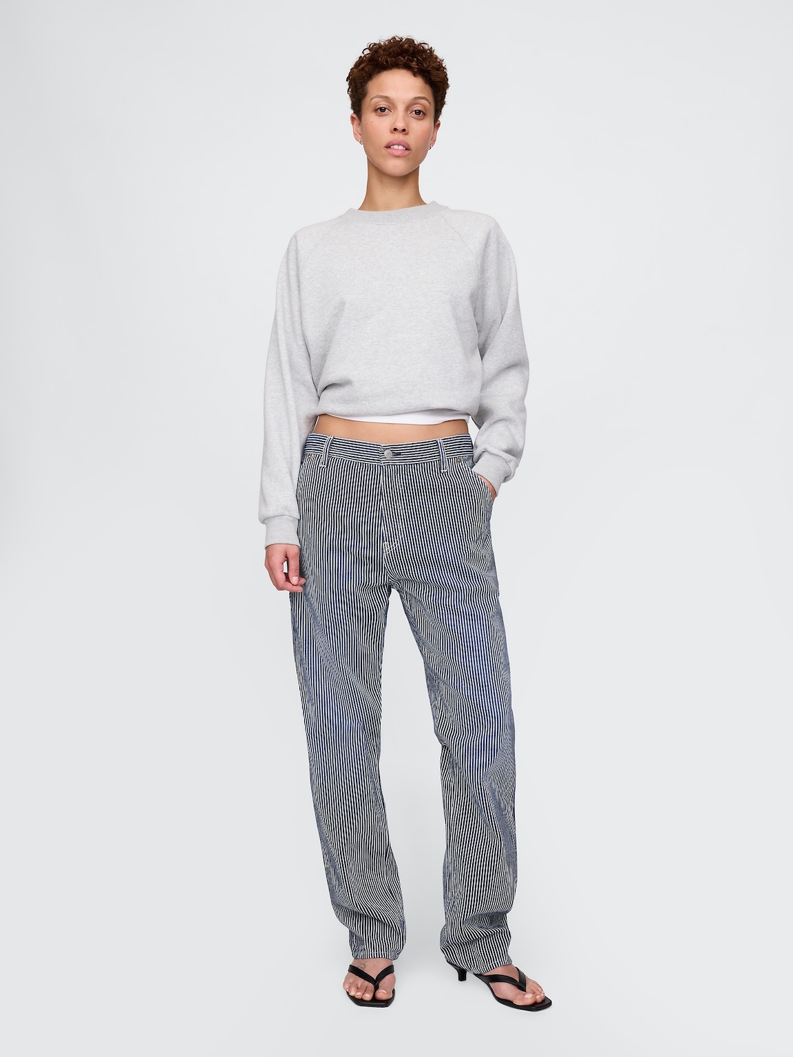 UltraSoft Denim Stripe Straight Carpenter Jeans