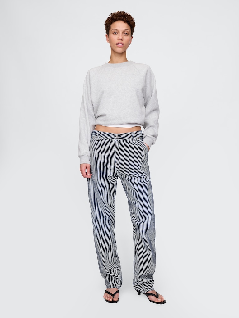 UltraSoft Denim Stripe Straight Carpenter Jeans