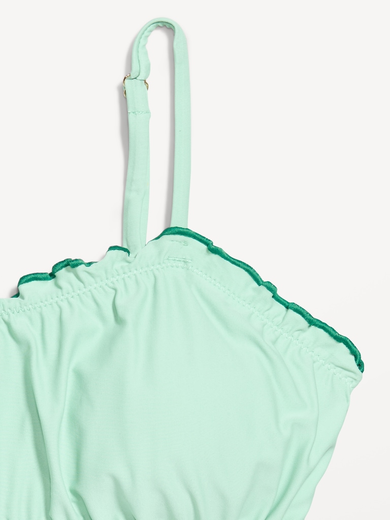 Scoop-Neck Ruffle Swim Top