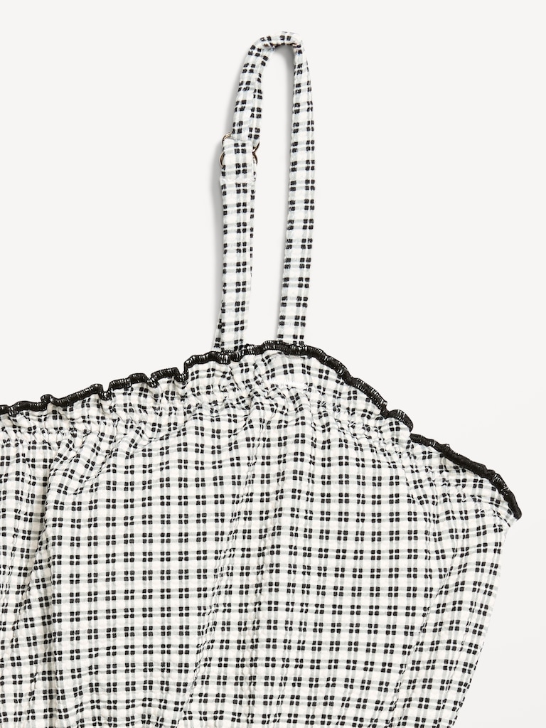 Scoop-Neck Ruffle Swim Top