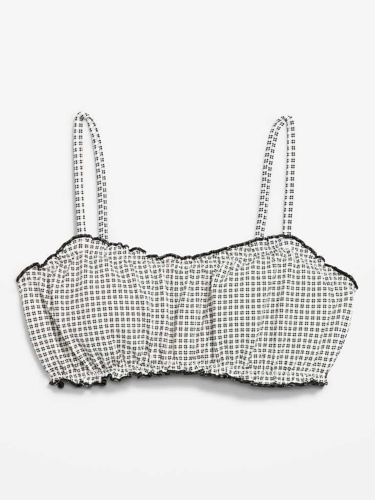 Scoop-Neck Ruffle Swim Top