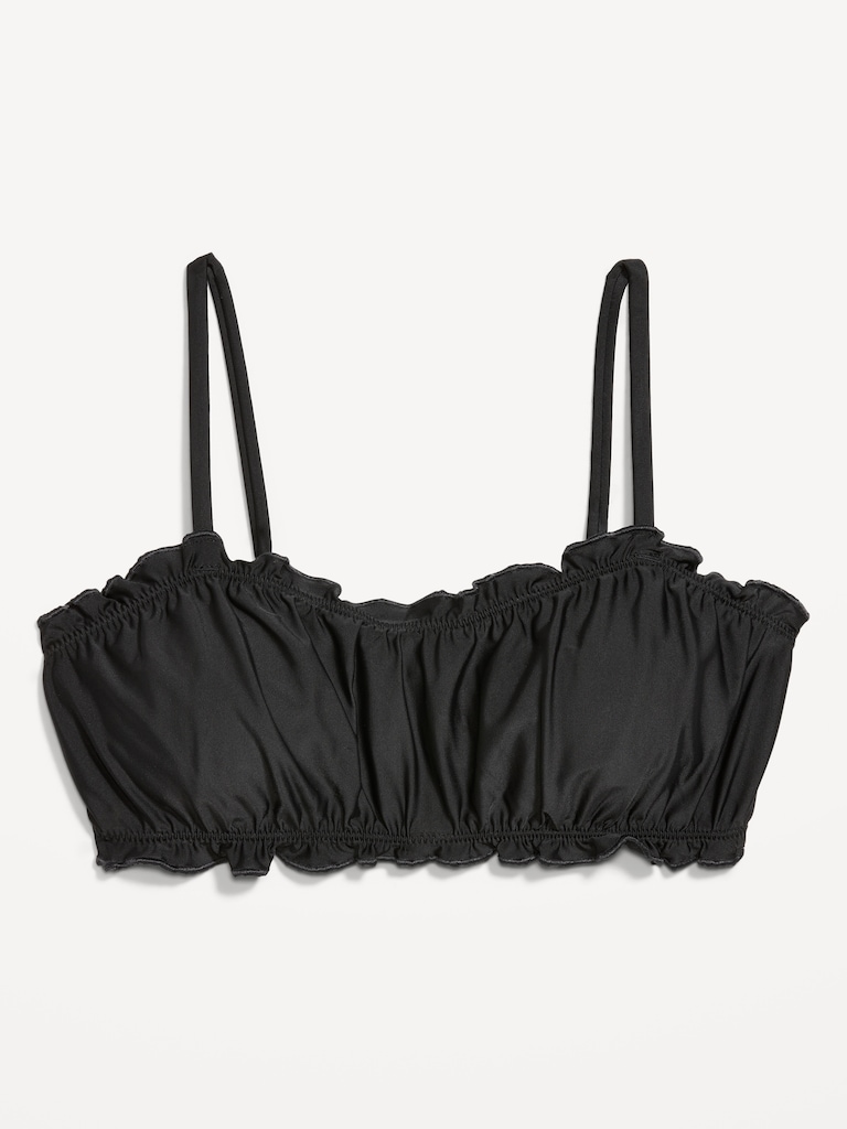 Scoop-Neck Ruffle Swim Top