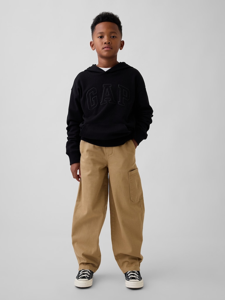Kids Brushed Cargo Baggy Taper Pants