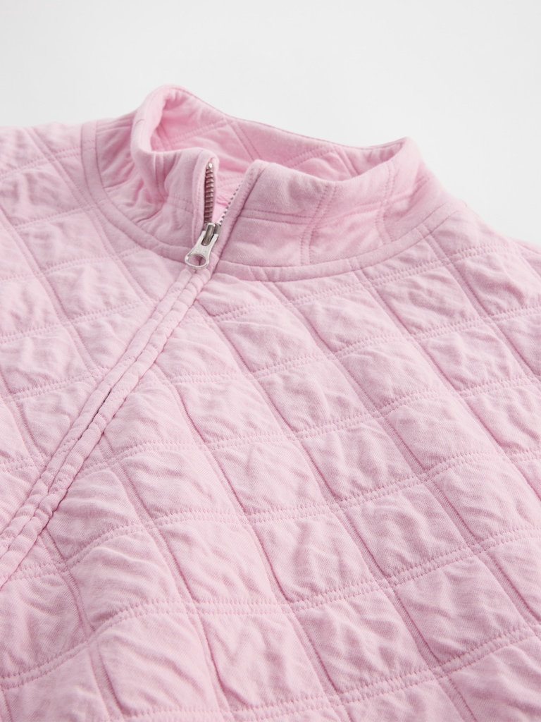 Kids Oversized Quilted Zip Jacket