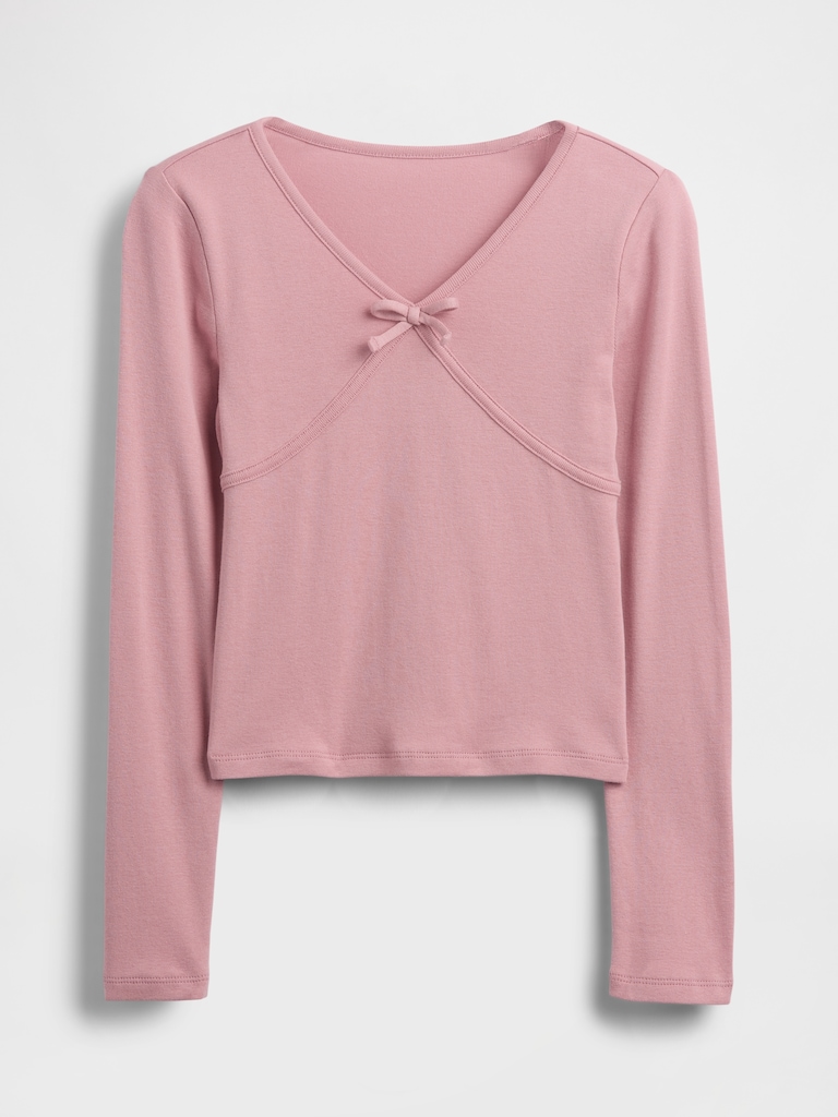 Kids Cross Front Bow T-Shirt