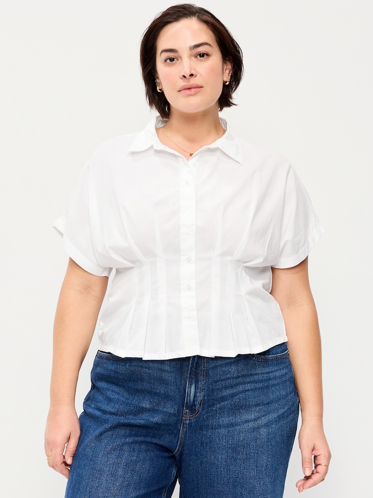 Slim-Waisted Button-Down Shirt