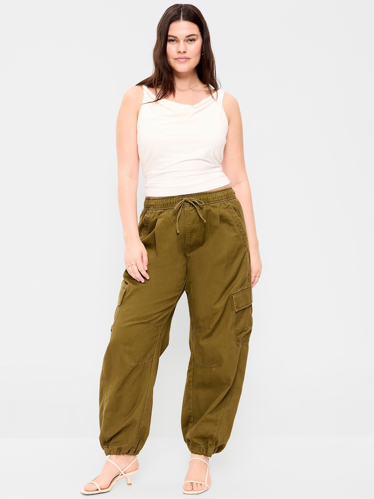 Pantalon coupe baril à taille élastique