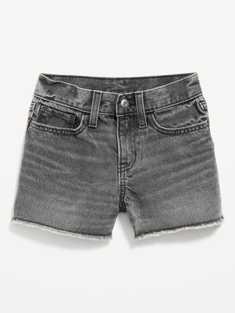 High-Waisted Frayed-Hem Jean Shorts for Girls