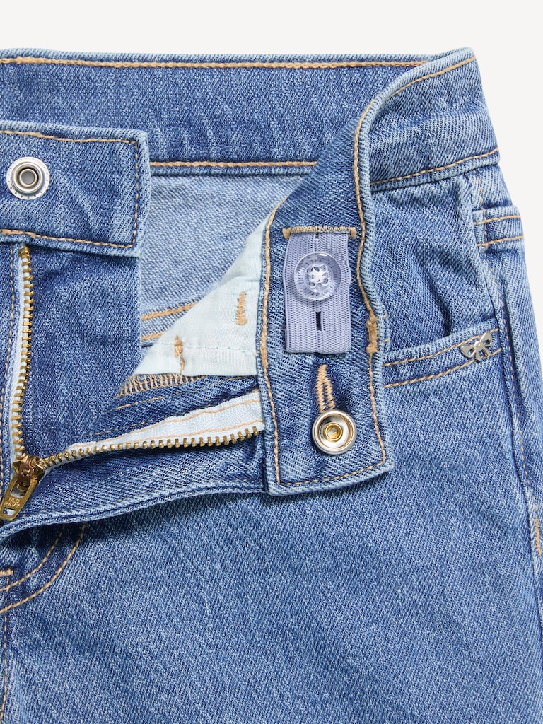 High-Waisted Jean Midi Shorts for Girls