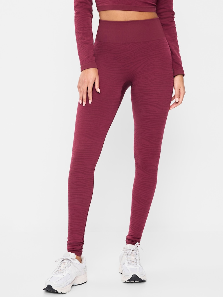 High-Waisted Seamless Jacquard Leggings
